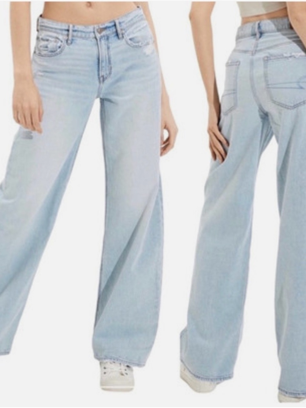 American Eagle Outfitters Light Blue Wide Leg Jeans